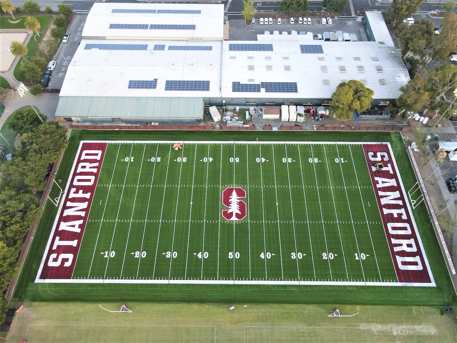 STANFORD UNIVERSITY FOOTBALL PRACTICE FIELD NOW FEATURES SHAW SPORTS