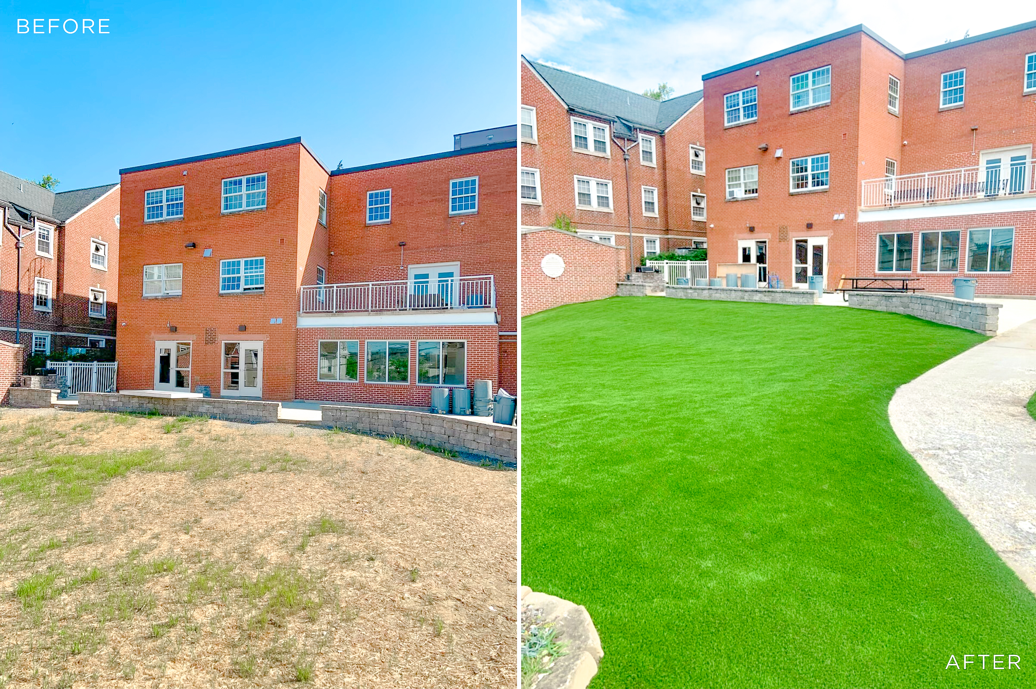 West Virginia University Sigma Nu Installs Shawgrass Artificial Turf Yard At Fraternity House